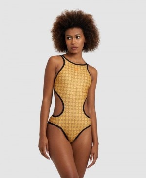 Dámské Body Arena 50th Anniversary Tech Back One Piece Zlaté Viacfarebný Černé | 3590-ONZWM