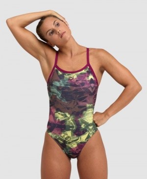 Dámské Body Arena Hero Camo Challenge Back One Piece Červené Červené | 5847-PZNYL