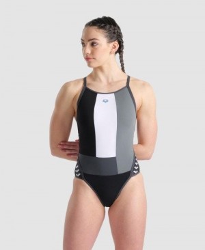 Dámské Body Arena Icons Super Fly Back Panel One Piece Černé | 3462-EPXBY