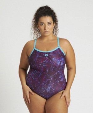 Dámské Body Arena Mountains Texture Light Drop Back One Piece Plus Viacfarebný | 3640-QAMEN