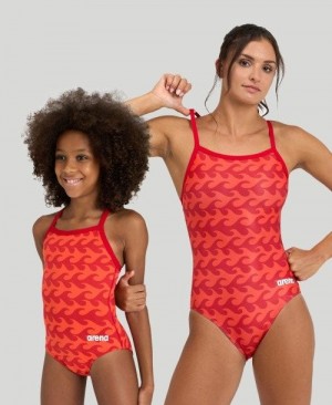 Dámské Body Arena Ride The Wave Light Drop Back One Piece Červené Červené | 3985-SBXIK