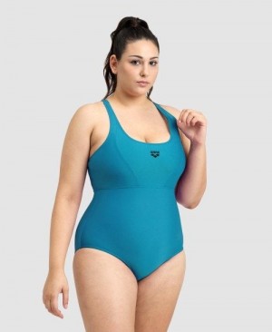 Dámské Body Arena Solid Control Pro Back Plus One Piece Tmavě Tyrkysové | 6051-YGHEN