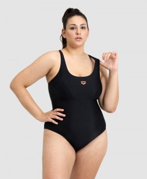 Dámské Body Arena Solid Control Pro Back Plus One Piece Černé | 6042-CSILH