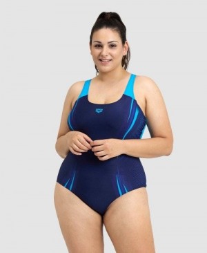 Dámské Body Arena Spikes Pro Back Plus One Piece Tmavě Blankyt Tyrkysové | 3409-TDCXF