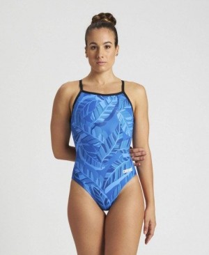 Dámské Body Arena Tropicals Light Drop Back One Piece Černé Královská Modrá Viacfarebný | 2753-KVAHZ