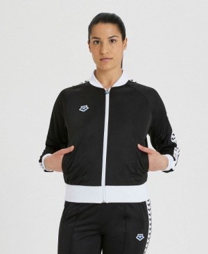 Dámské Bundy Arena Relax Iv Team Full-zip Jacket Černé Bílé Černé | 8761-MZKOP