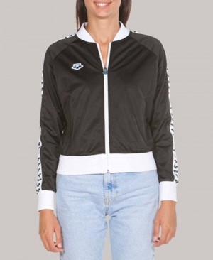 Dámské Bundy Arena Relax Iv Team Full-zip Jacket Černé Bílé Černé | 8135-JNGCB
