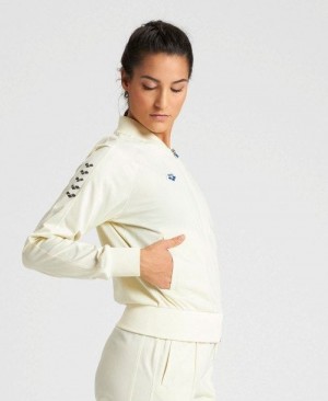 Dámské Bundy Arena Relax Iv Team Full-zip Jacket Bílé Bílé | 5901-LCEBA