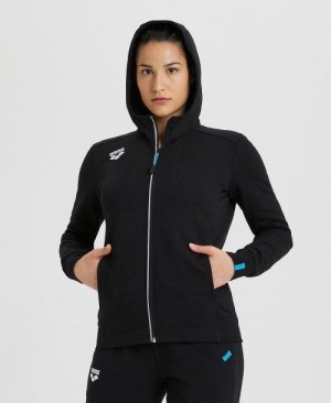 Dámské Bundy Arena Team Hooded Jacket Panel Černé | 3605-LAZWV