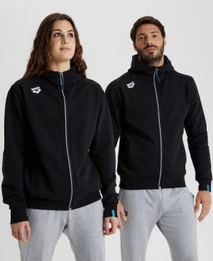 Dámské Bundy Arena Team Hooded Jacket Panel Černé | 4180-FROKD