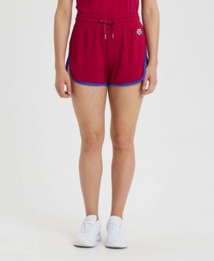 Dámské Kraťasy Arena Icons Taped Short Vínové Blankyt | 1327-DVPAL
