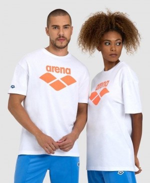 Dámské Kraťasy Arena Icons T-shirt Bílé | 0398-PBZXS