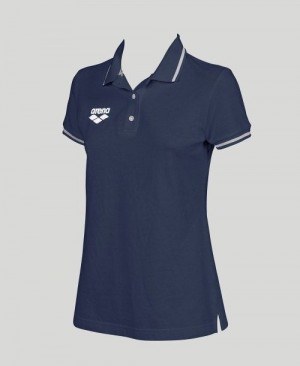 Dámské Kraťasy Arena Team Line Short Sleeve Polo Tmavě Blankyt | 2709-KOXIJ