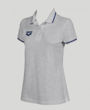 Dámské Kraťasy Arena Team Line Short Sleeve Polo Šedé | 1053-NGLKX