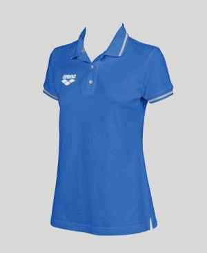 Dámské Kraťasy Arena Team Line Short Sleeve Polo Královská Modrá | 8065-MYJGX