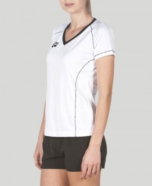 Dámské Kraťasy Arena Team Line Short Sleeve Tee Bílé | 7610-KEFRD