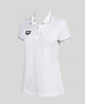 Dámské Kraťasy Arena Team Line Short Sleeve Polo Bílé | 6149-PIOSE