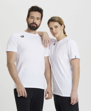 Dámské Kraťasy Arena Team T-shirt Panel Bílé | 5032-HMDQZ