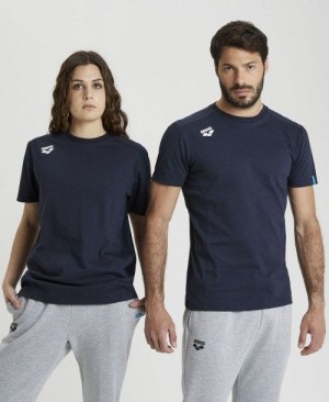 Dámské Kraťasy Arena Team T-shirt Panel Tmavě Blankyt | 1609-JBATY