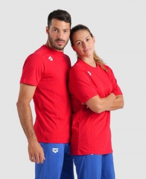 Dámské Kraťasy Arena Team T-shirt Panel Červené | 1327-IJRPT