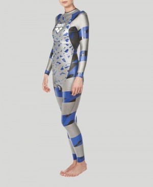 Dámské Neopren Arena Sams Carbon Triwetsuit Stříbrné Blankyt | 2479-RMVHT