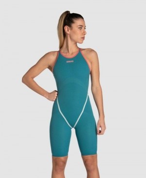 Dámské Plavky Arena Powerskin Carbon Core Fx Limited Edition Calypso Bay Open Back Tmavě Šedé | 3157-HWSZO