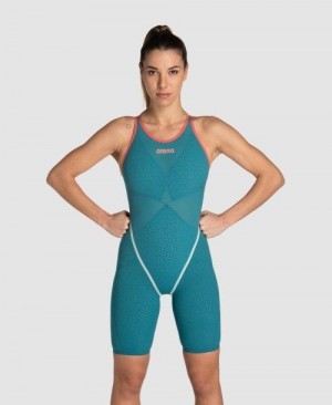 Dámské Plavky Arena Powerskin Carbon Glide Limited Edition Calypso Bay Open Back Tmavě Šedé | 2780-EJWIG
