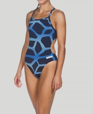 Dámské Plavky Arena Spider Challenge Back - Maxlife Tmavě Blankyt Tmavě Blankyt | 8015-JIFBE