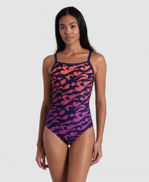 Dámské Plavky Arena Surfs Up Light Drop Back Swimsuit Viacfarebný | 2396-SQYWP