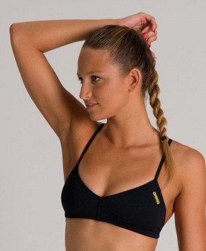 Dámské Podprsenka Bandeau Arena Bandeau Live Černé Žluté | 9251-VJTKW