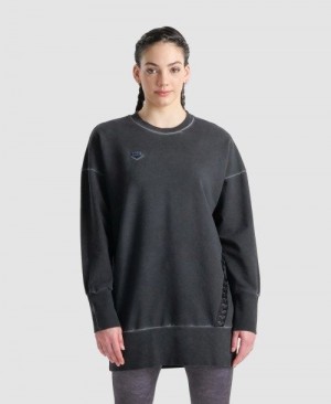 Dámské Pulovr Arena Icons Oversized Crewneck Černé Bílé | 3490-TLBGO