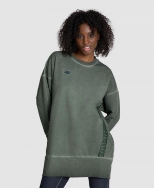 Dámské Pulovr Arena Icons Oversized Crewneck Olivy Zelené | 3127-WCLXQ