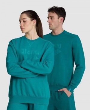 Dámské Pulovr Arena Logo Crewneck Zelene | 0632-FIQDM