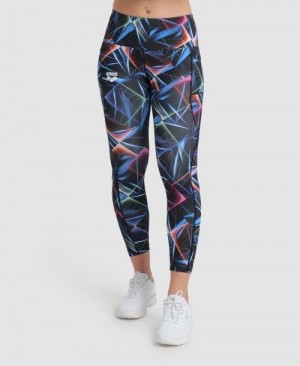 Dámské Punčochové Kalhoty Arena Allover 7/8 Panel Tight Černé Viacfarebný | 1725-VXYFR