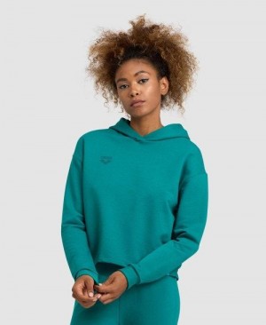 Dámské Svetry Arena Hooded Fleece Sweatshirt Zelene | 0136-LTIRP