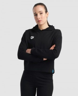 Dámské Svetry Arena Hooded Fleece Sweatshirt Černé | 9425-UENKB