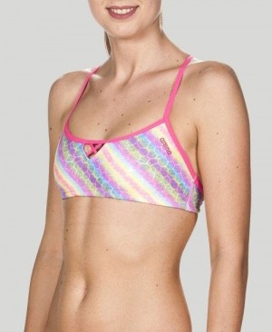 Dámské Top Arena Be Top (Bandeau Top) Růžové | 5348-SEGZA