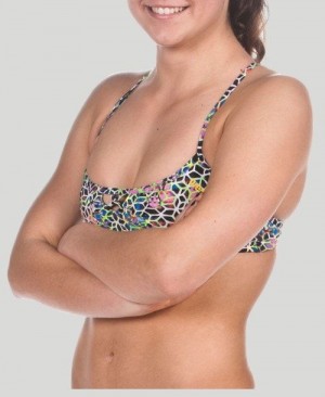 Dámské Top Arena Be Top (Bandeau Top) Černé Viacfarebný Žluté | 4175-FHETB