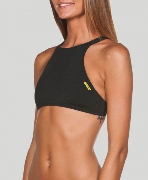 Dámské Top Arena Crop Think Top Černé Žluté | 7106-RKNUG