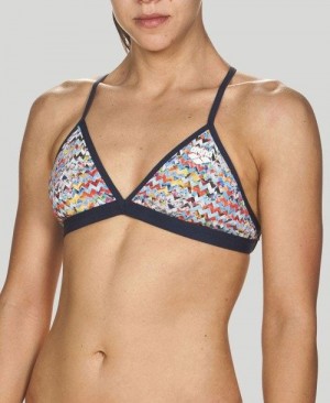 Dámské Top Arena Ethno Zigzag Tie Back Top Šedé Viacfarebný | 0286-AIKJN