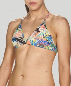 Dámské Top Arena Floral Allover Tie Back Top Černé Viacfarebný | 8571-MOWRN