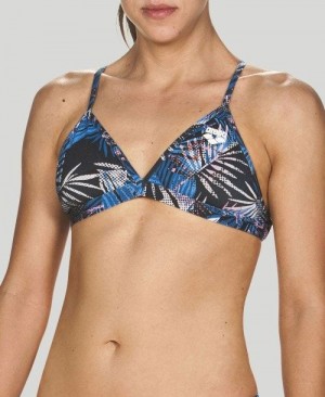 Dámské Top Arena Floral Allover Tie Back Top Tmavě Blankyt Viacfarebný | 5423-DPMWH