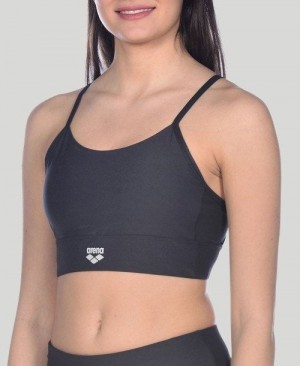 Dámské Top Arena Gym Bra Top Cross Straps Černé Černé | 7312-ADNUL