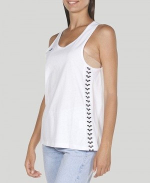 Dámské Top Arena Team Tank Top Bílé Bílé Černé | 0271-DRWUG