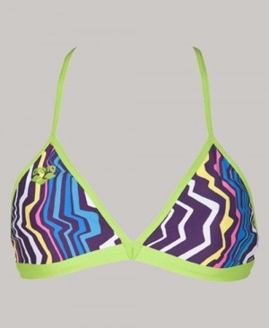 Dámské Top Arena Zig Zag Tie Back Top Fialové | 8647-CEUXP
