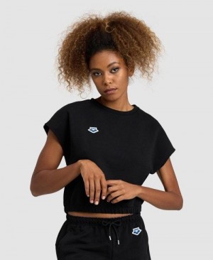 Dámské Tričko Arena Icons Crop Tee Černé | 6172-NHBQC