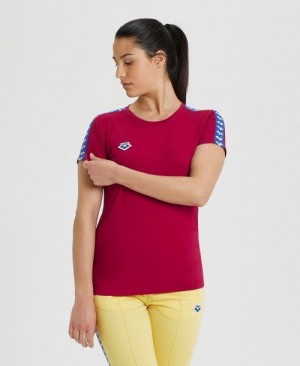 Dámské Tričko Arena Team S/S Tee Vínové Blankyt | 5218-VBPAG