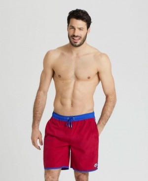 Pánské Bermudy Arena Icons Team Stripe Bermuda Vínové Blankyt | 4713-YZQJB