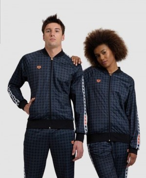 Pánské Bundy Arena 50th Anniversary Black Relax Iv Jacket Černé Viacfarebný Bílé Černé | 2754-STKRB