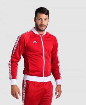 Pánské Bundy Arena Relax Iv Team Full-zip Jacket Červené Bílé Červené | 0258-XBMPZ